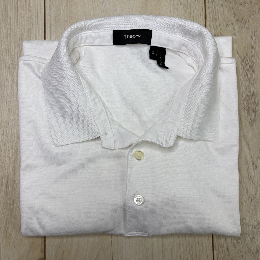 2026 Theory Men's Short Sleeve Polo Shirt Small White